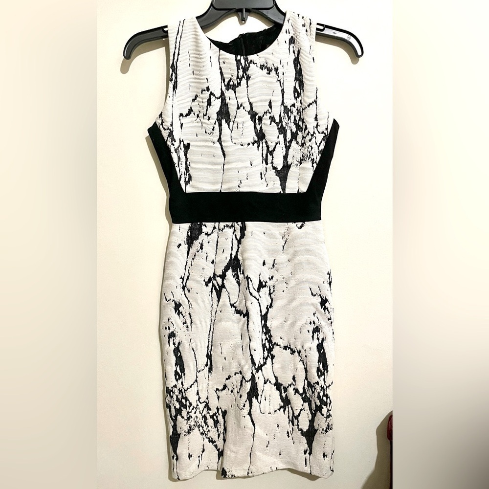 Aqua Dress Black and White Marble Size S